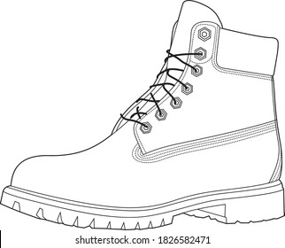 Professional Boot Vector Line Drawing Icon Stock Vector (Royalty Free ...