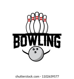 Professional bowling club badge logo design. Isolated sports association vector illustration