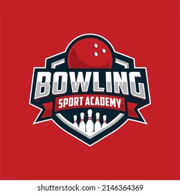 professional bowling club badge logo design