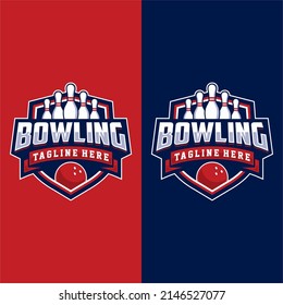 professional bowling club badge logo design
