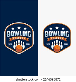 professional bowling club badge logo design
