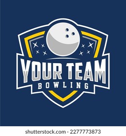 professional bowling club badge logo design