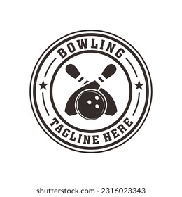 professional bowling club badge logo design