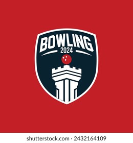 professional bowling club badge logo design