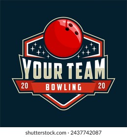 professional bowling club badge logo design