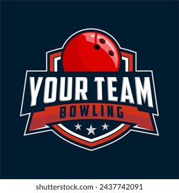professional bowling club badge logo design