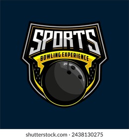 professional bowling club badge logo design