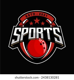 professional bowling club badge logo design