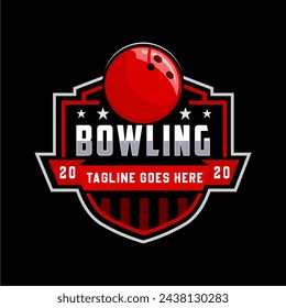 professional bowling club badge logo design