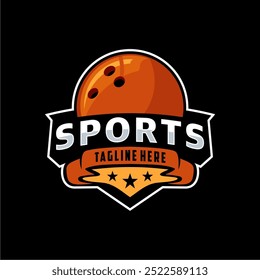 professional bowling club badge logo design