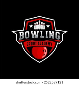 professional bowling club badge logo design