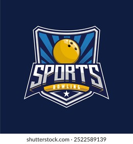 professional bowling club badge logo design