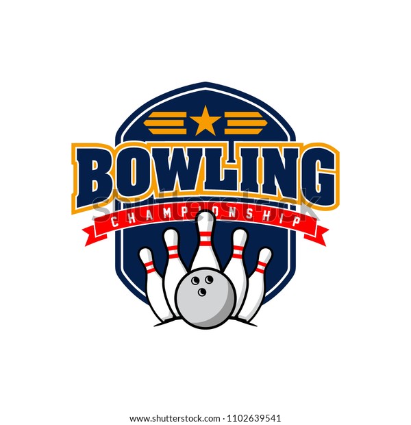 Professional Bowling Club Badge Logo Design Stock Vector (Royalty Free ...