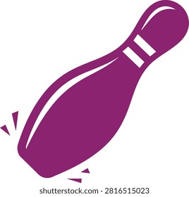A professional bowling pin icon design featuring clean lines and vibrant colors, perfect for sports branding, recreational activity graphics, and tournament promotional materials.