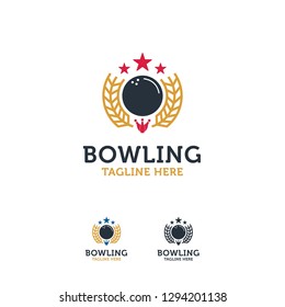 Professional Bowling Team logo Sport badge vector template