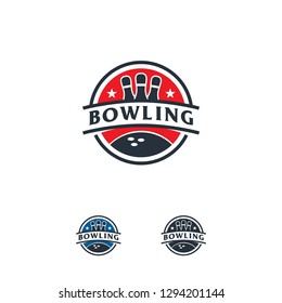 Professional Bowling Team logo Sport badge vector template