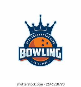 professional bowling tournament badge logo design
