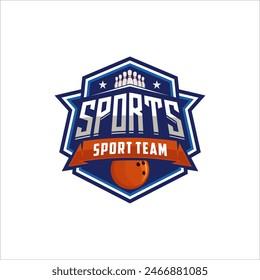 professional bowling tournament badge logo design