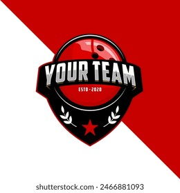 professional bowling tournament badge logo design