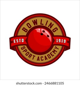 professional bowling tournament badge logo design