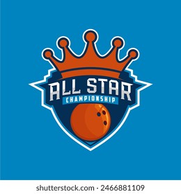 professional bowling tournament badge logo design