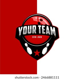 professional bowling tournament badge logo design