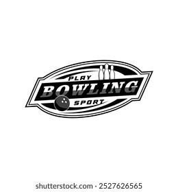 professional bowling tournament badge logo design