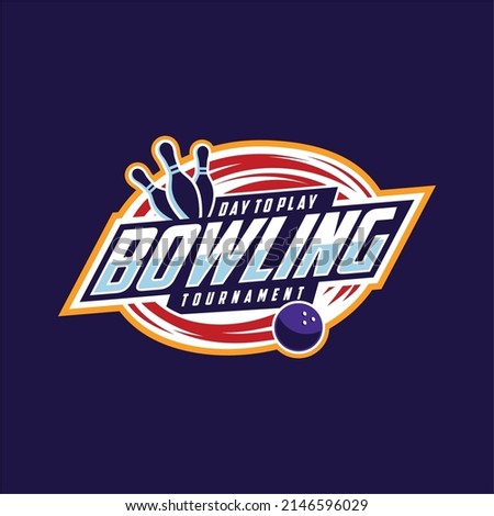 professional bowling tournament badge logo design