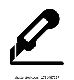 Professional box cutter icon representing package opening, cutting, and packaging operations. Ideal for warehouses, shipping departments, logistics systems, ecommerce fulfillment, and packaging design projects.