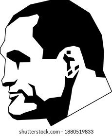  professional boxer face black white vector illustration