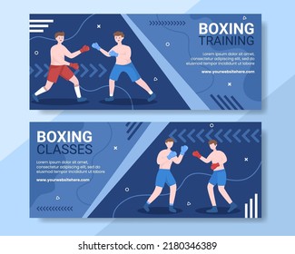 Professional Boxing Banner Template Cartoon Background Vector Illustration