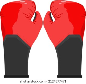 Guantes de boxeo profesionales, ilustración, vector sobre fondo blanco.