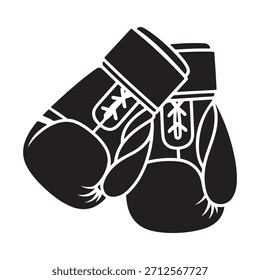 Gráfico de Vector de silueta de guantes de boxeo de Profesional que muestra un estilo resistente