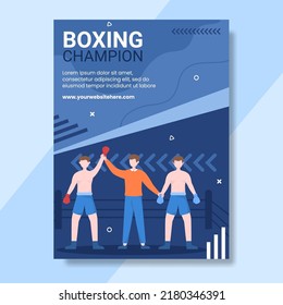 Professional Boxing Sport Poster Template Cartoon Background Vector Illustration