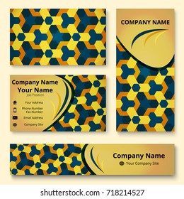 Professional branding design kit with decorative ornament of orange, blue, and yellow shades. Premium corporate identity template. Business stationery mock-up