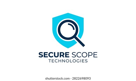 Professional branding element for a cybersecurity firm featuring integrated search and protection symbology.