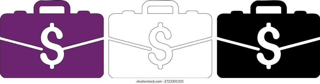 Maletín de Profesional adornado con un símbolo de dólar, que significa activos financieros, documentos comerciales y gestión patrimonial. Ideal para conceptos de inversión y finanzas corporativas