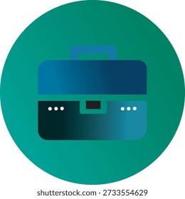 Icono de maletín de Profesional con color azul degradado sobre fondo de círculo verde.