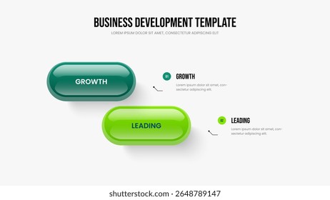 Professional Briefing Presentation Layout Vector Illustration. Consulting Plan 2 Element Diagram Slide Template. Financial Proposal Two Step Infographic Frame Design.