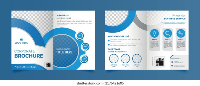 Professionelle Broschüre Vorlage mit 4 Seiten, Corporate Cover, Flyer, Geschäftsbericht, Modern, Magazine, Print Ready, Vollständig editierbar. 