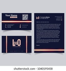 Professional Brochure and visiting card set with dark background