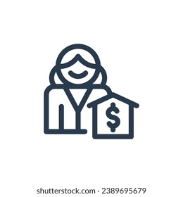 Ilustración del icono del vector del servicio de corretaje profesional