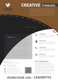 Professional of the brown flyer templates. Vector illustration.