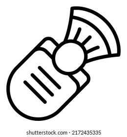 Professional brush icon outline vector. Cosmetic makeup. Eye tool