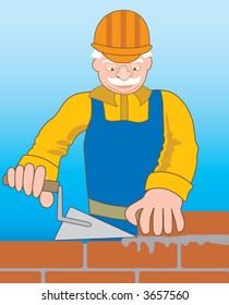 Professional builder at the work.