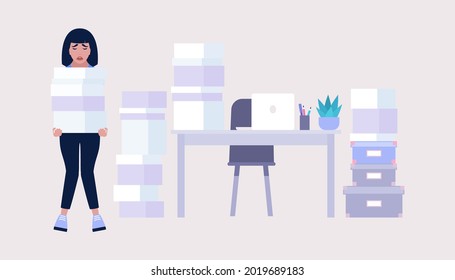 Concepto de agotamiento profesional. Llorando persona. Ilustración vectorial en un estilo plano.