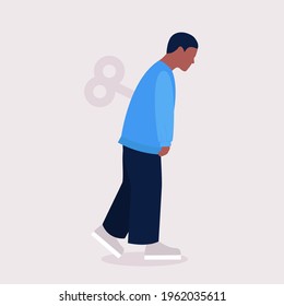 El concepto de agotamiento profesional y estrés. Ilustración vectorial en un estilo plano