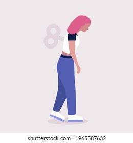 El concepto de agotamiento profesional y estrés. Ilustración vectorial en un estilo plano
