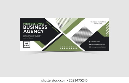 Professional Business Agency Banner Design Template with QR Code