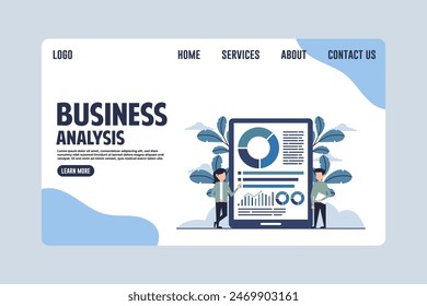 Professional Business Analysis Webpage Design Illustration